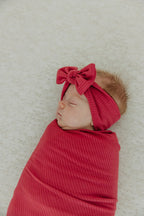 NR COPPER PEARL SWADDLE BLANKET | RIBBED | BERRY