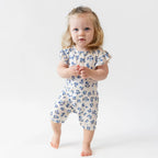 NR BELAN J BLUEBELLS | RUFFLED SLEEVES SHORTALL ROMPER