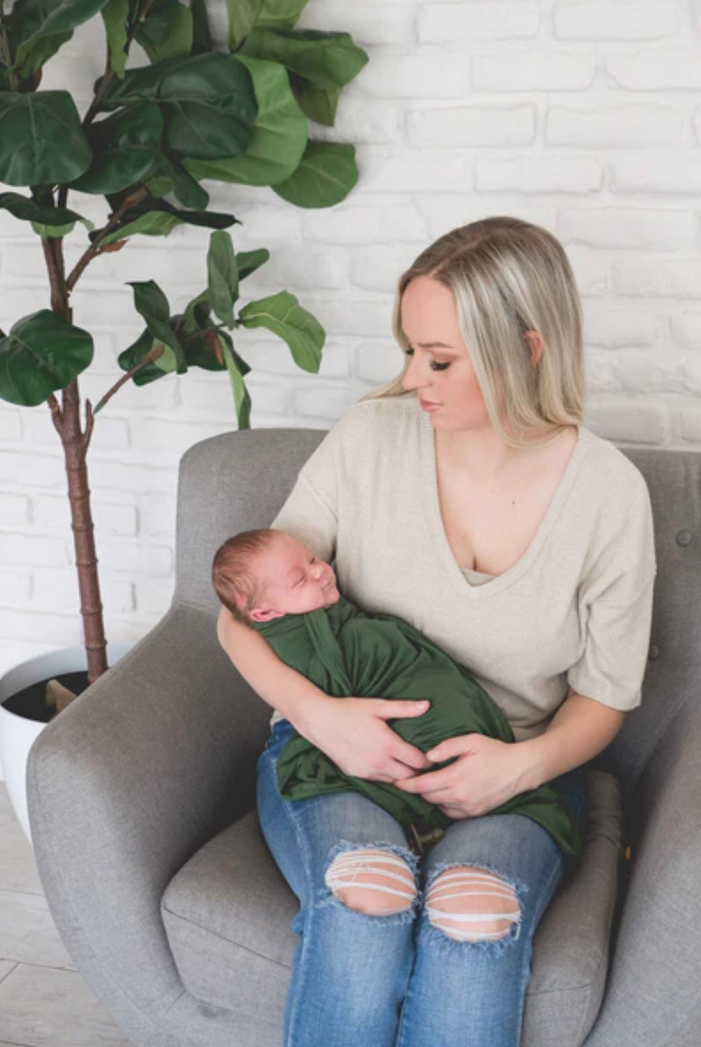 NR COPPER PEARL SWADDLE BLANKET | ALDER GREEN