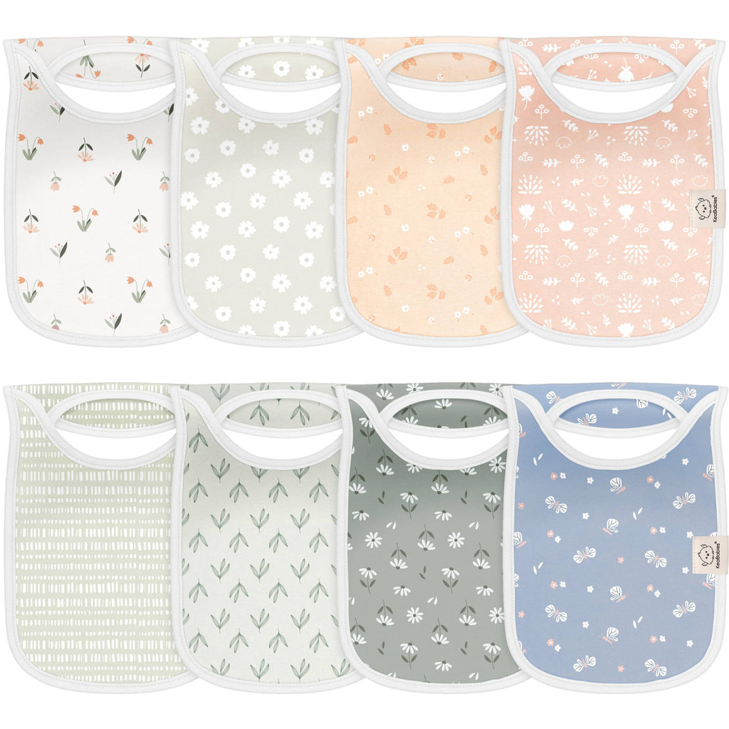 NR KEABABIES 8-PACK HALLO DROOL BIBS | FLEUR