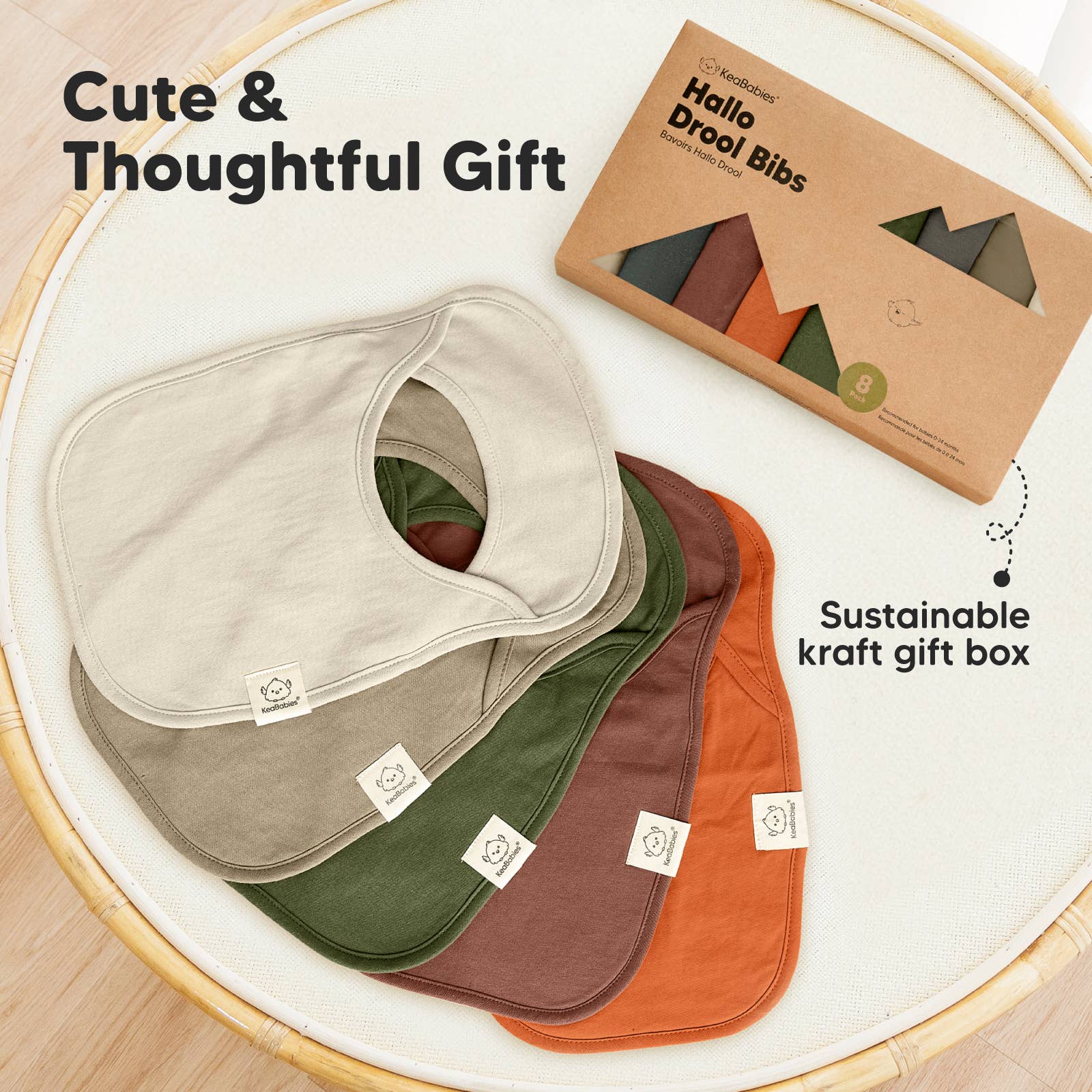 NR KEABABIES 8-PACK HALLO DROOL BIBS | BRICK
