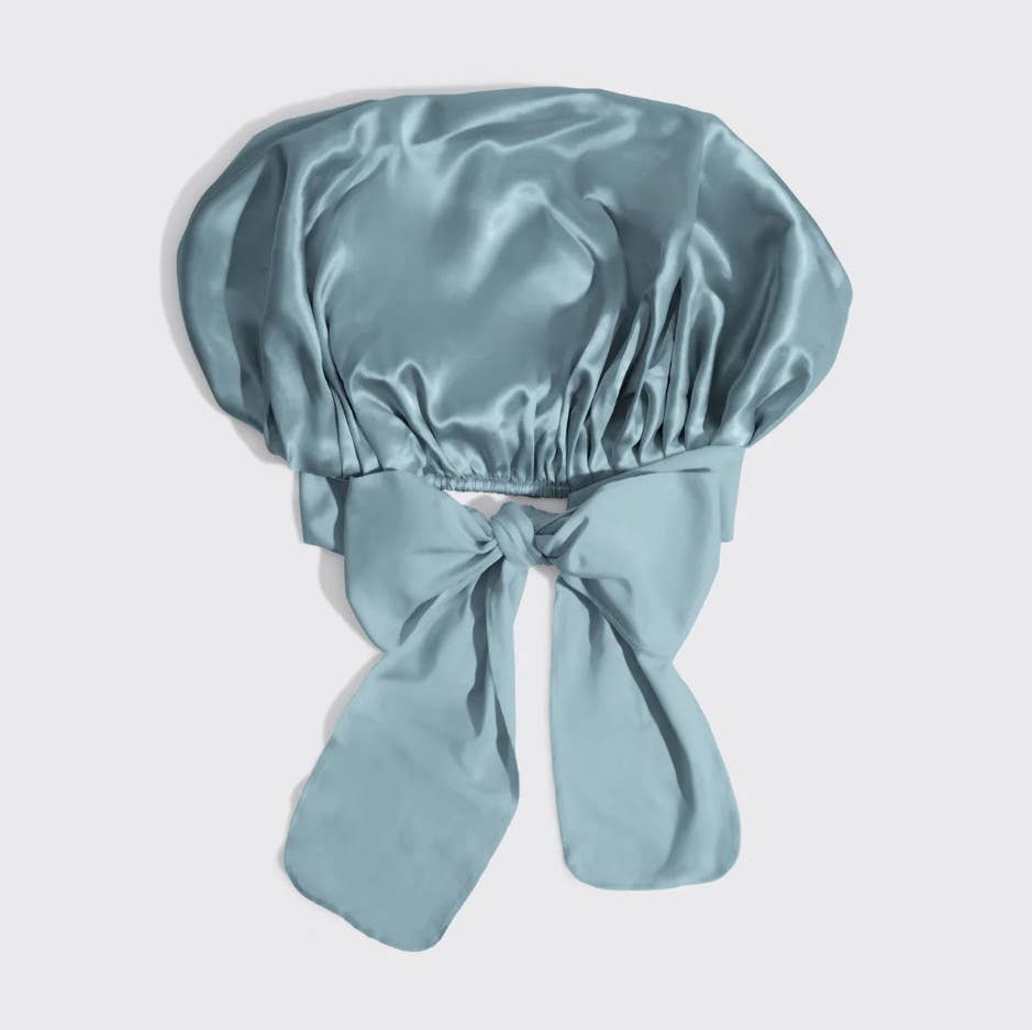 NR KITSCH ADJUSTABLE OVERSIZED SATIN BONNET | HAZEL BLUE
