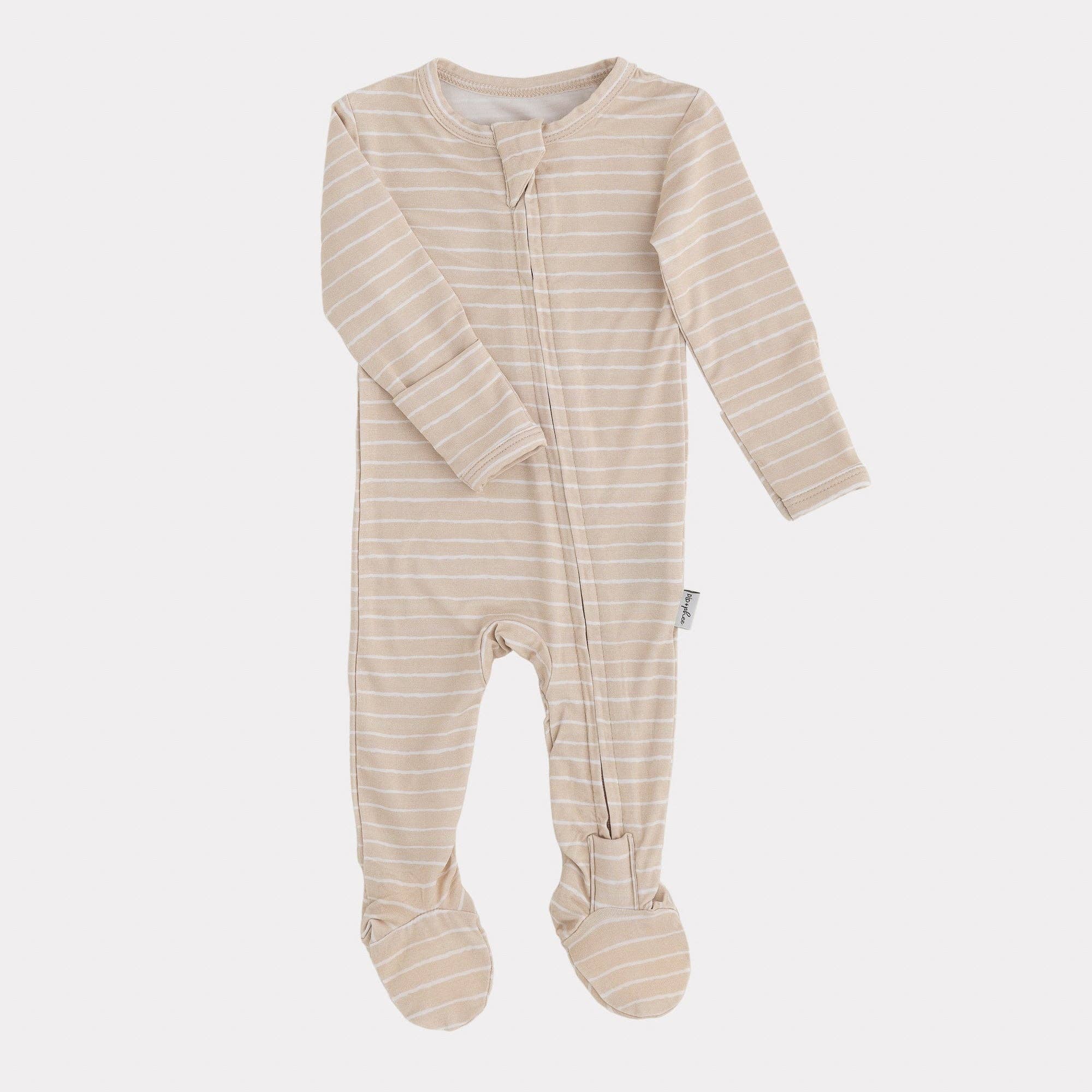 NR PIP + PHEE BAMBOO FOOTED SLEEPER | SANDSTONE | NEWBORN