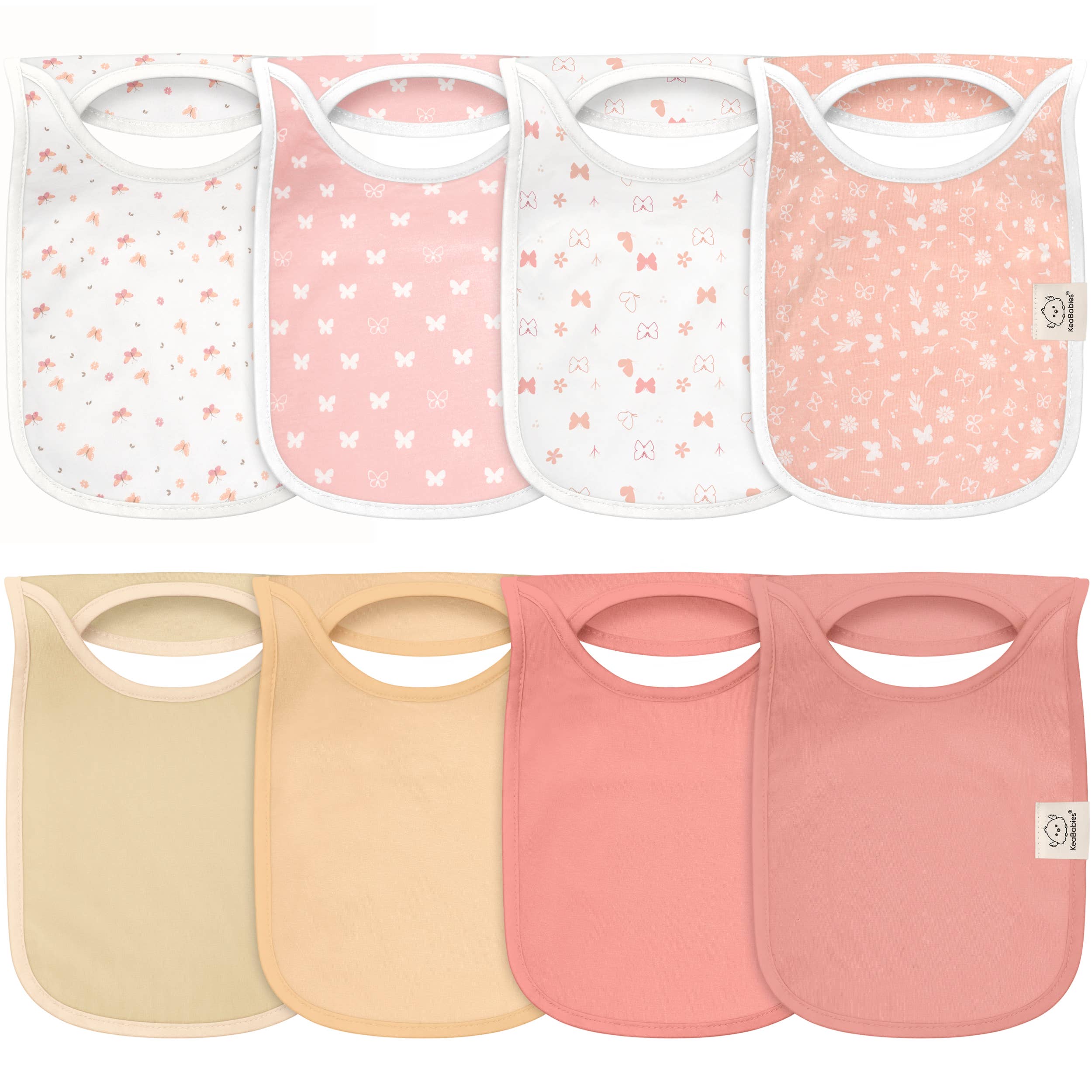 NR KEABABIES 8-PACK HALLO DROOL BIBS | BUTTERFLIES