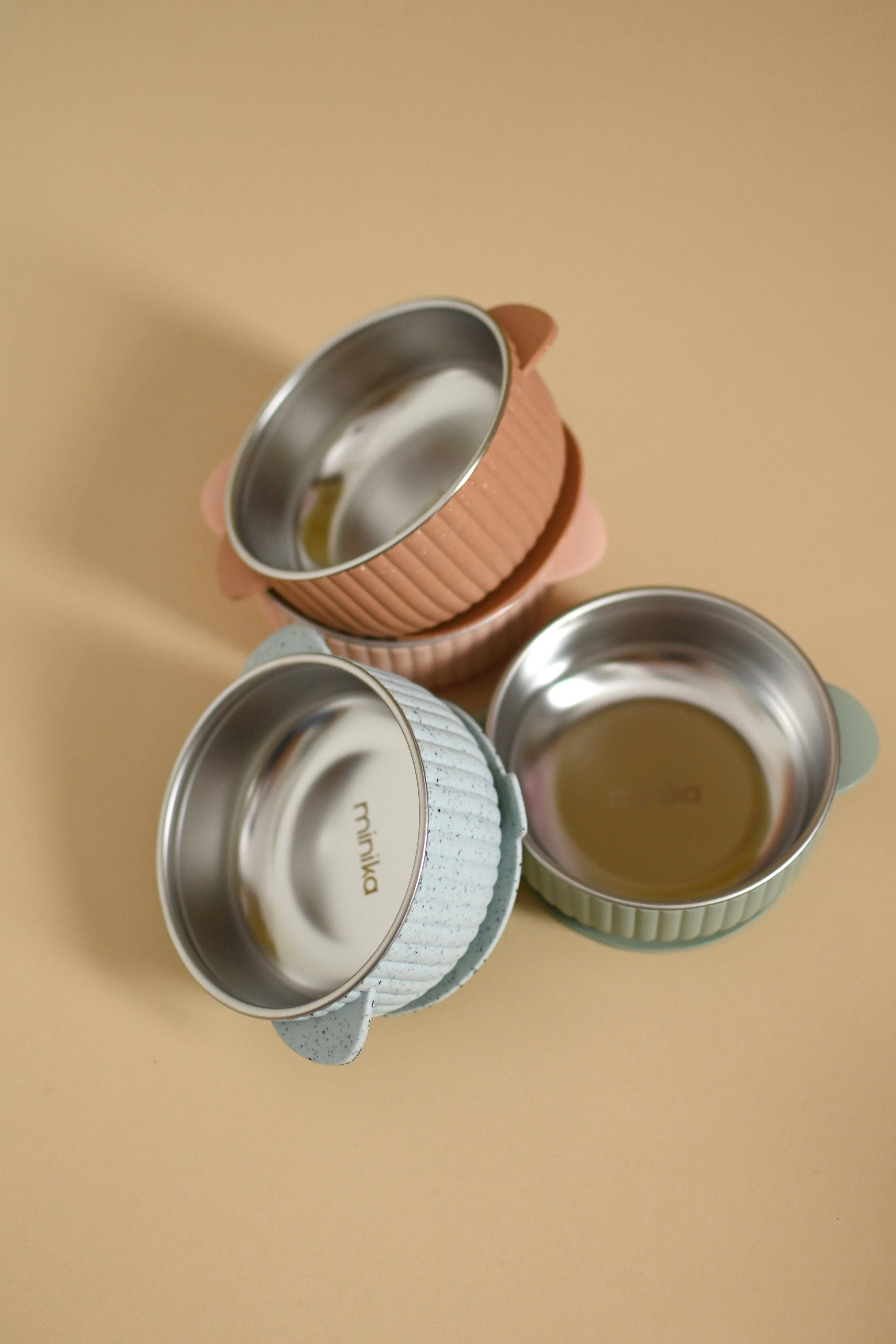 NR MINIKA STAINLESS & SILICONE BOWL | ICE