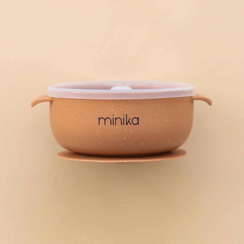 NR MINIKA SILICONE BOWL + LID | ALMOND