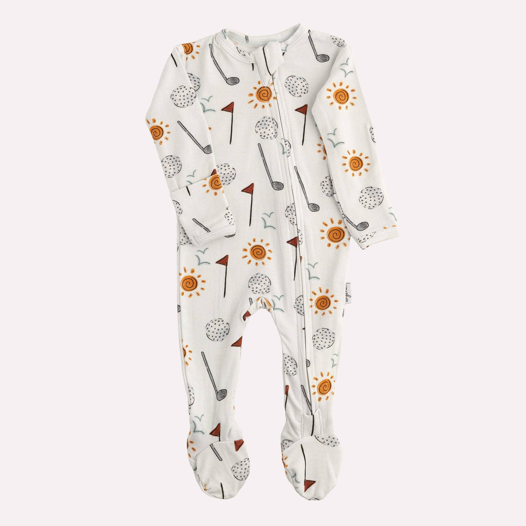 NR PIP + PHEE BAMBOO FOOTED SLEEPER | MAPLE GRID | NEWBORN