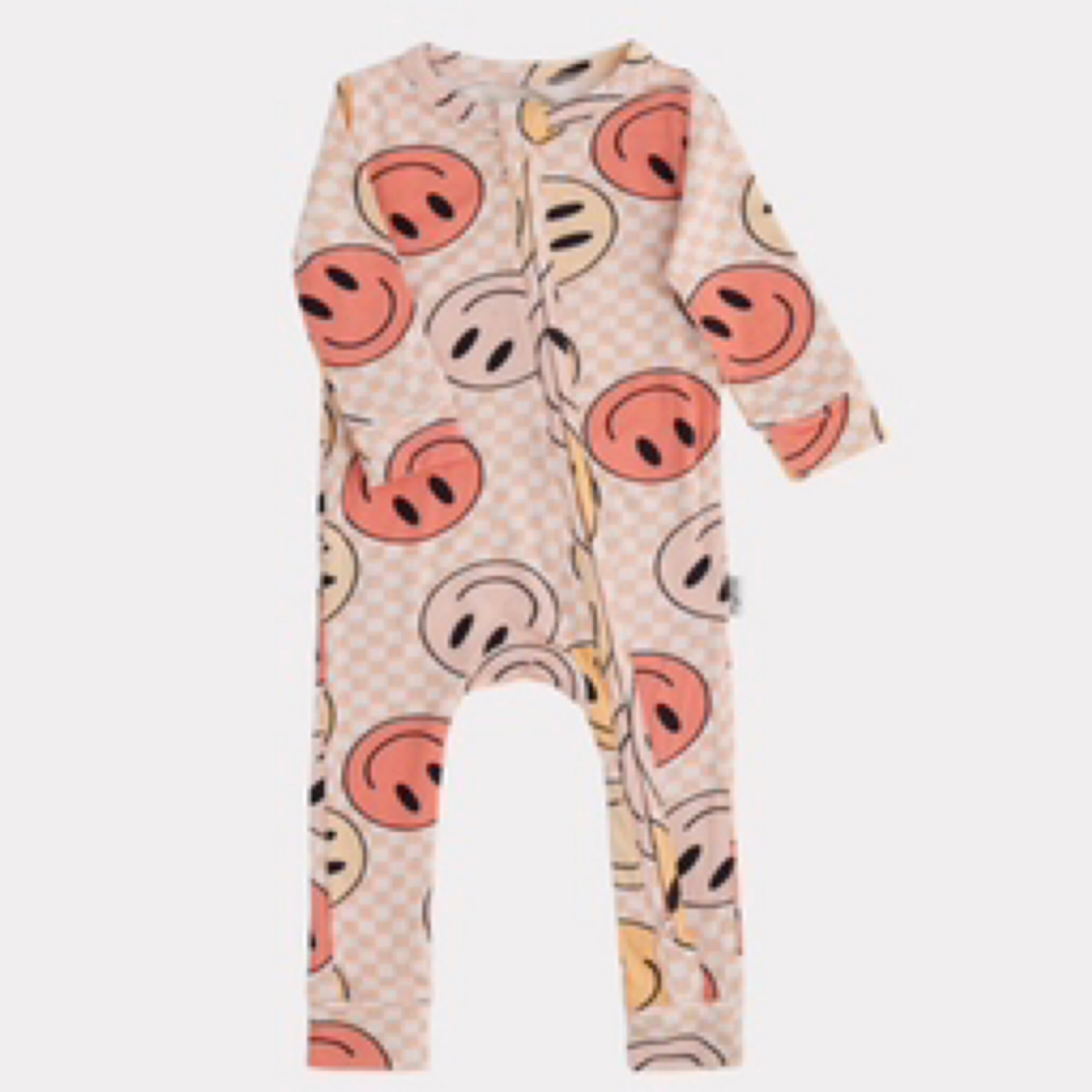 NR PIP + PHEE BAMBOO FOOTLESS SLEEPER | PEACH SMILEYS