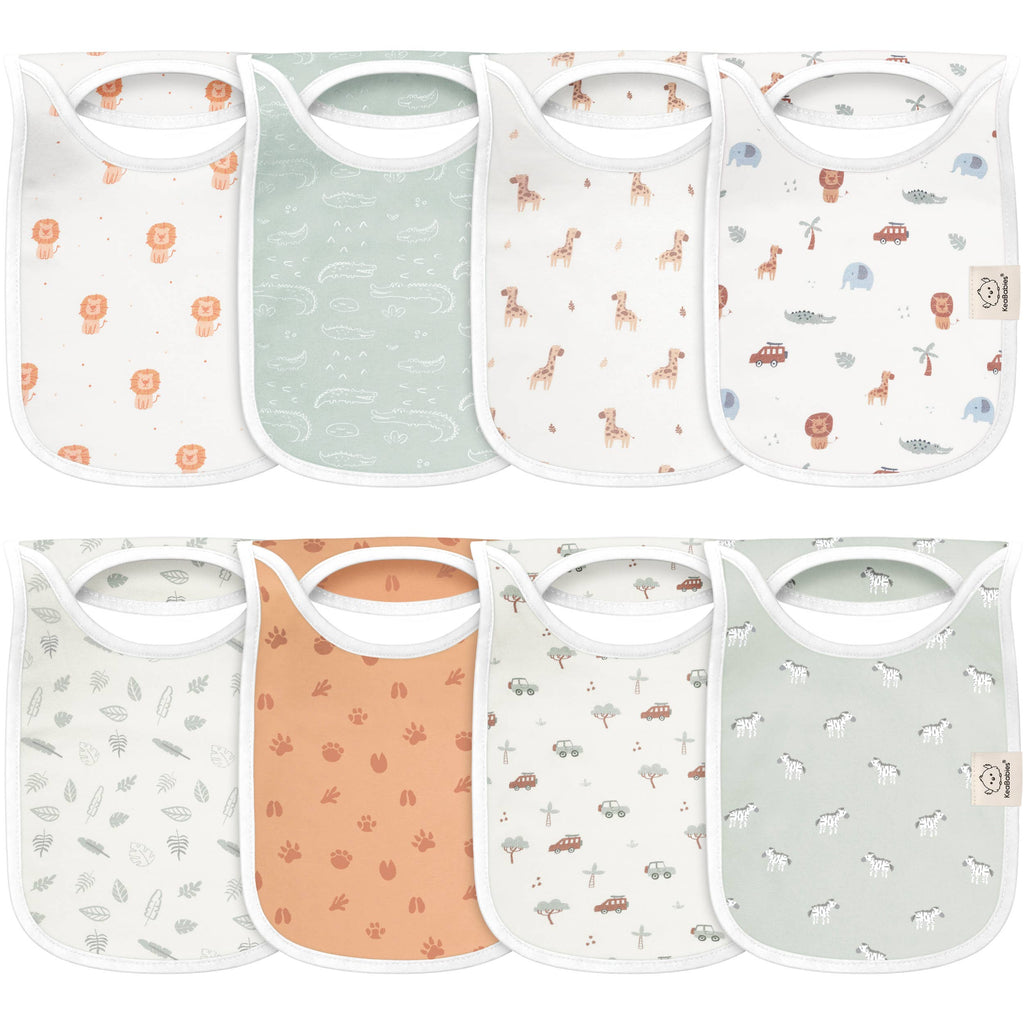 NR KEABABIES 8-PACK HALLO DROOL BIBS | WILDERNESS