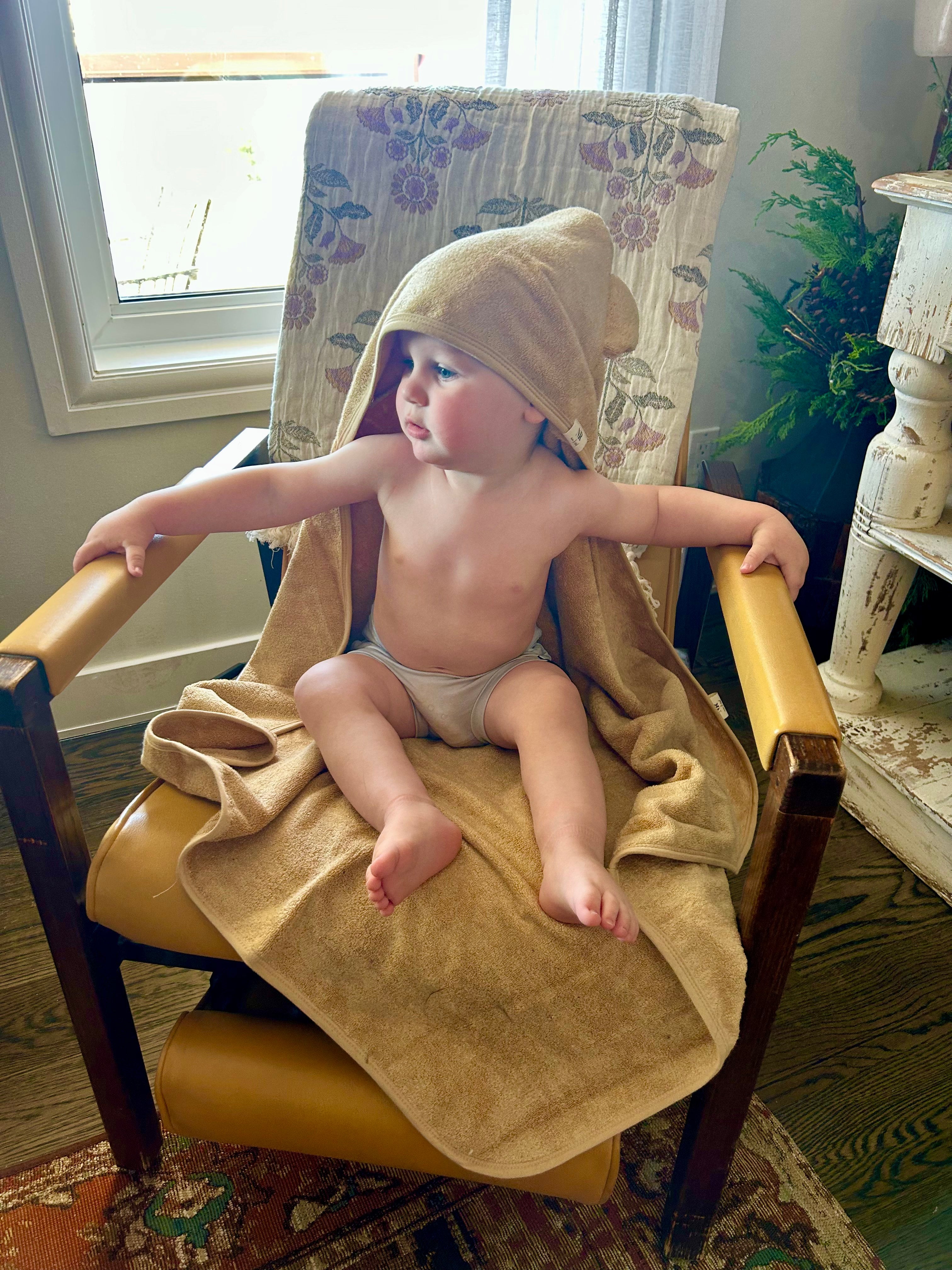 NR HOODED BEAR TOWEL | 36x36 | HARVEST