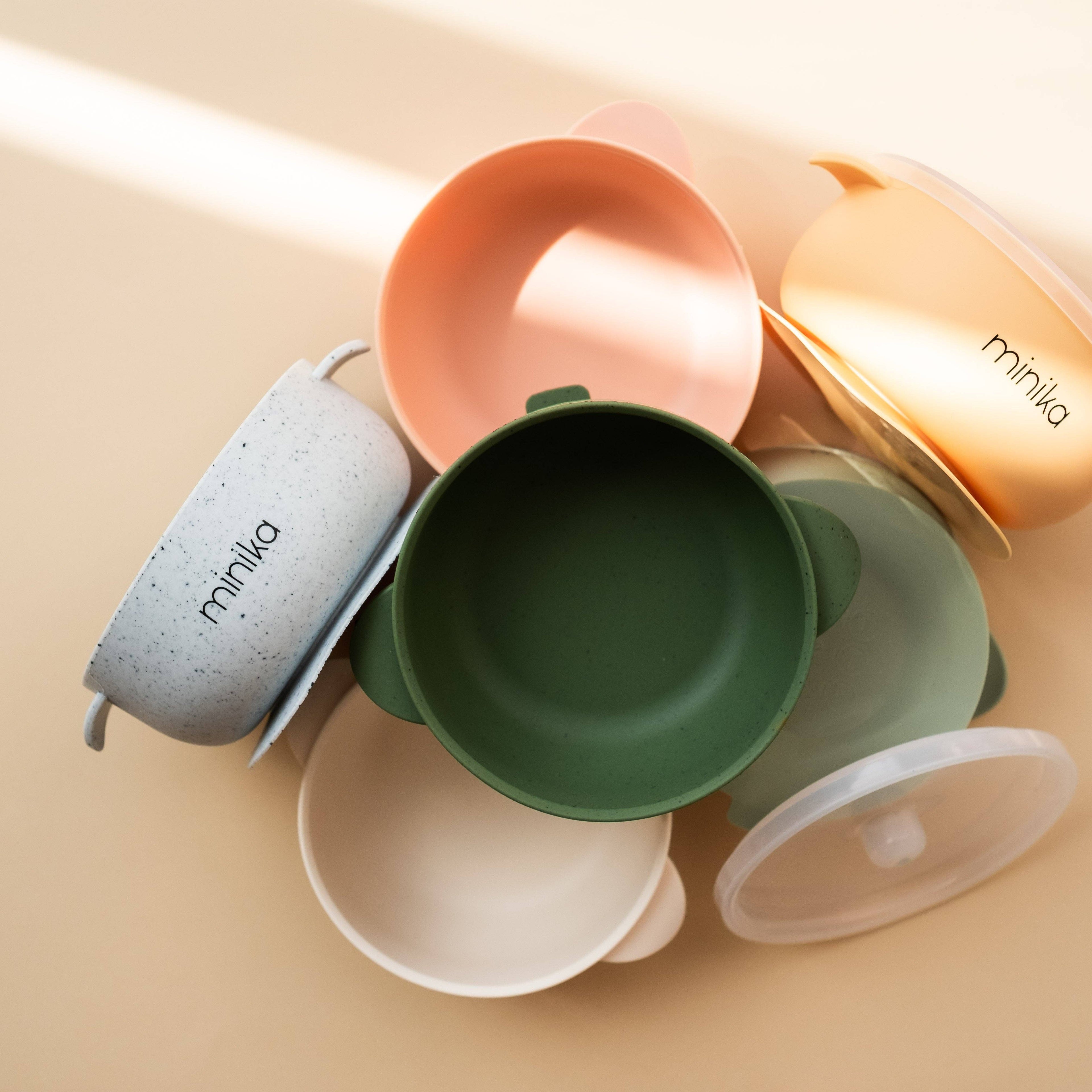 NR MINIKA SILICONE BOWL + LID | LEAF