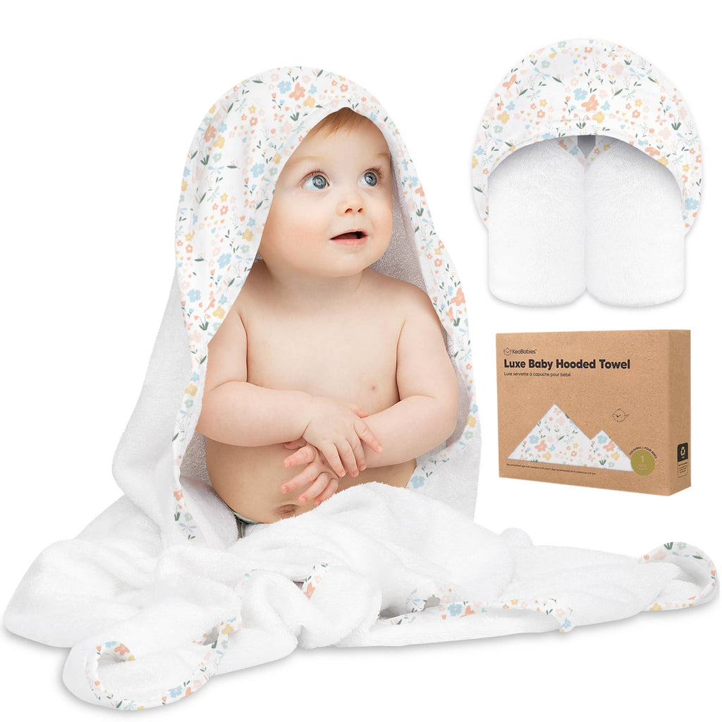 NR KEABABIES LUXE HOODED TOWEL | 35x35 | WILDFLOWERS