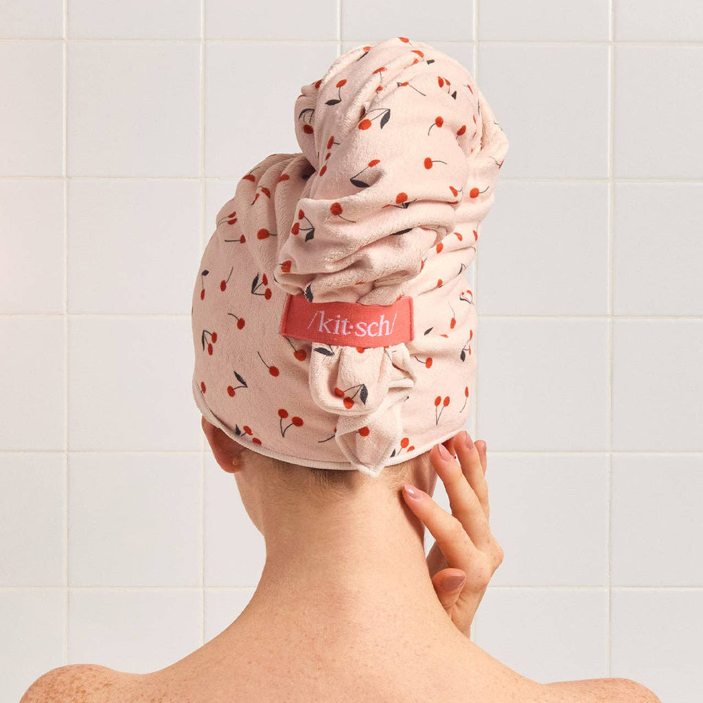 NR KITSCH XL HAIR TOWEL WRAP | CHERRY