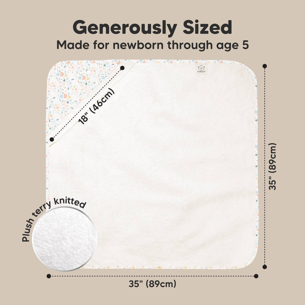 NR KEABABIES LUXE HOODED TOWEL | 35x35 | WILDFLOWERS