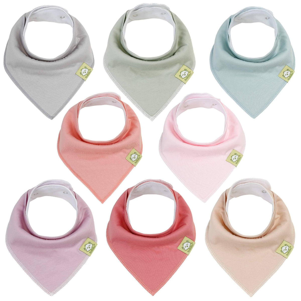 NR KEABABIES BABY BANDANA BIBS | 8-PACK | MUTED PASTEL