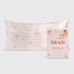 NR KITSCH KING SATIN PILLOWCASE | STRIPED BOWS