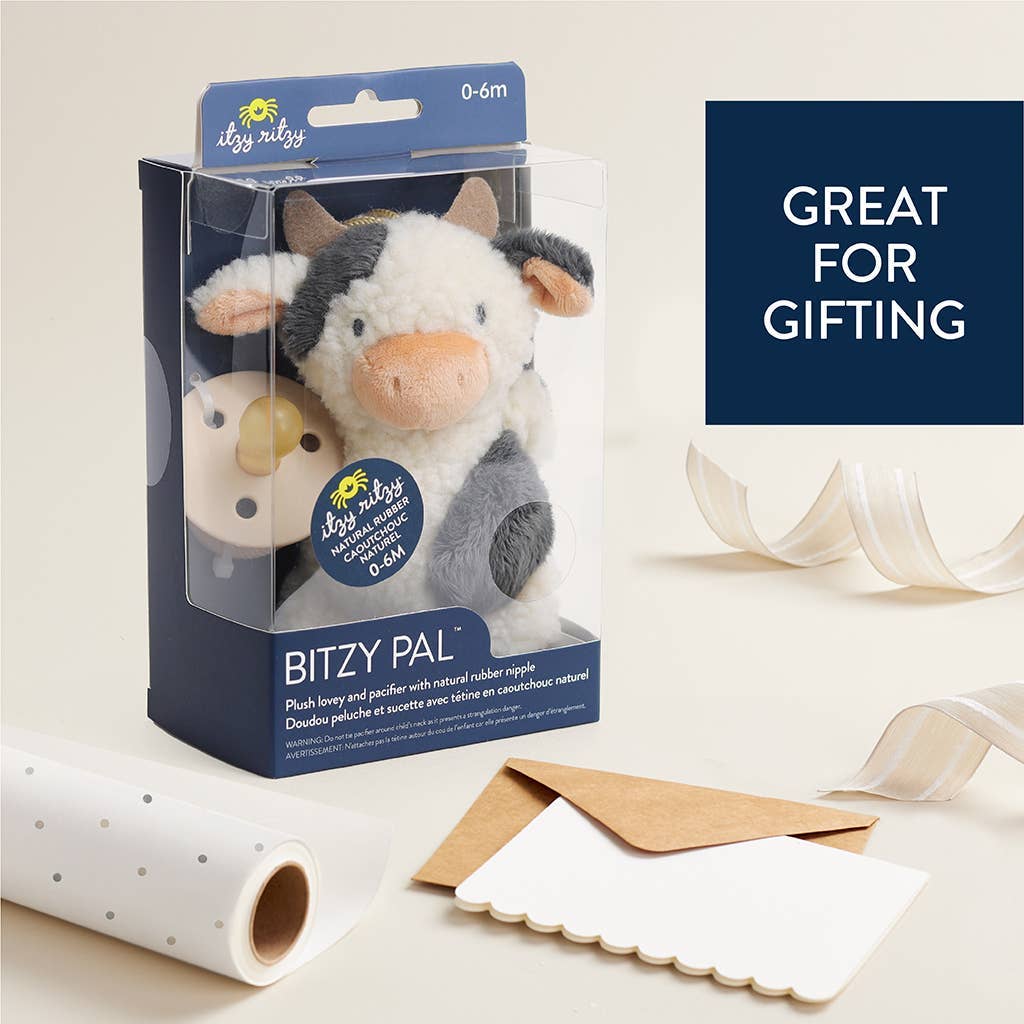 NR BITZY PAL NATURAL PACIFIER PLUSH | COW
