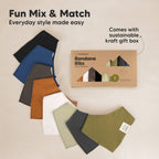 NR KEABABIES BABY BANDANA BIBS | 8-PACK | MOODY SOLIDS