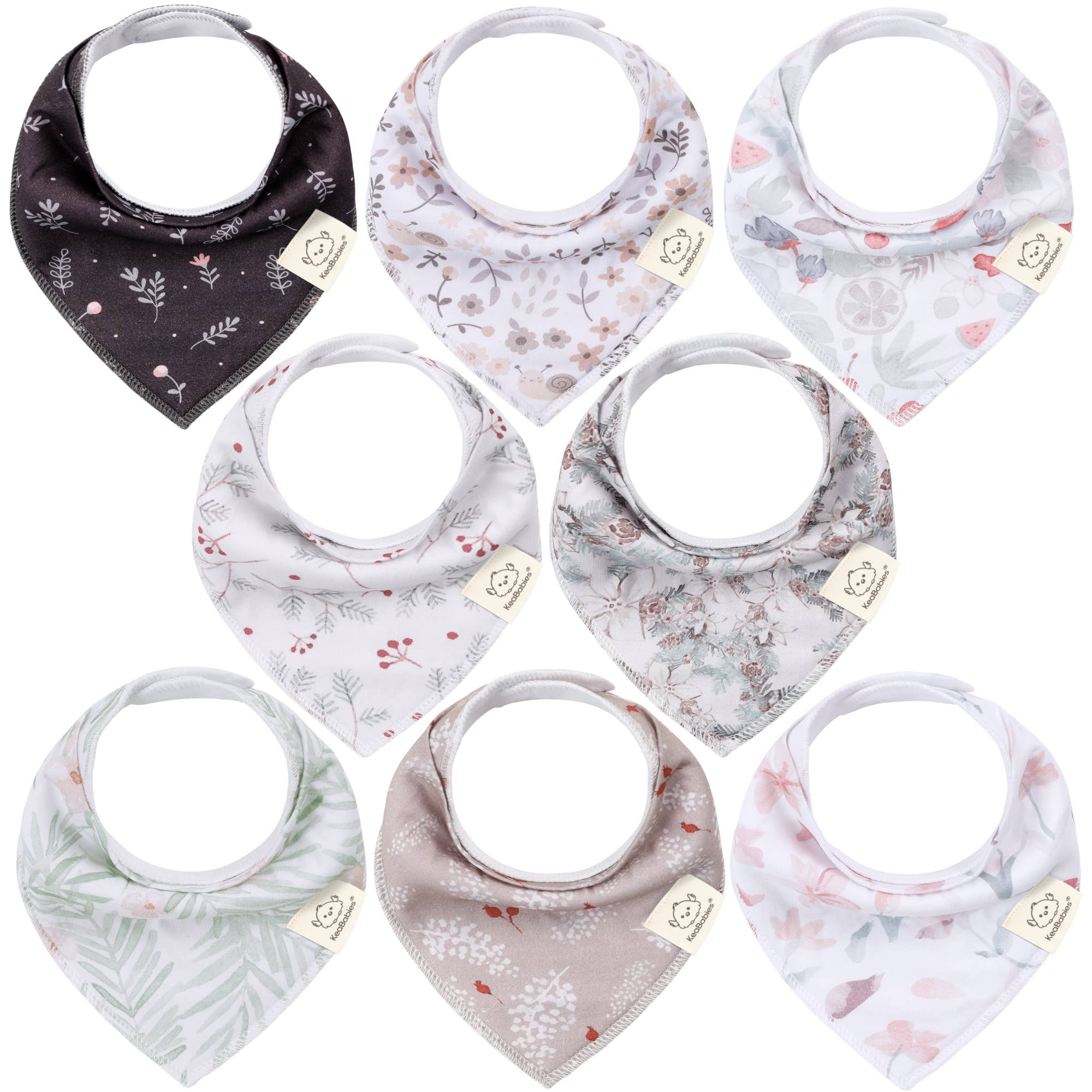 NR KEABABIES BABY BANDANA BIBS | 8-PACK | BLOOM