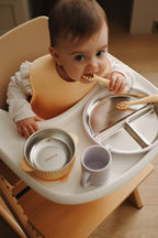 NR MINIKA STAINLESS & SILICONE BOWL | ALMOND