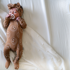NR PIP + PHEE BAMBOO FOOTED SLEEPER | CARAMEL SMILEYS