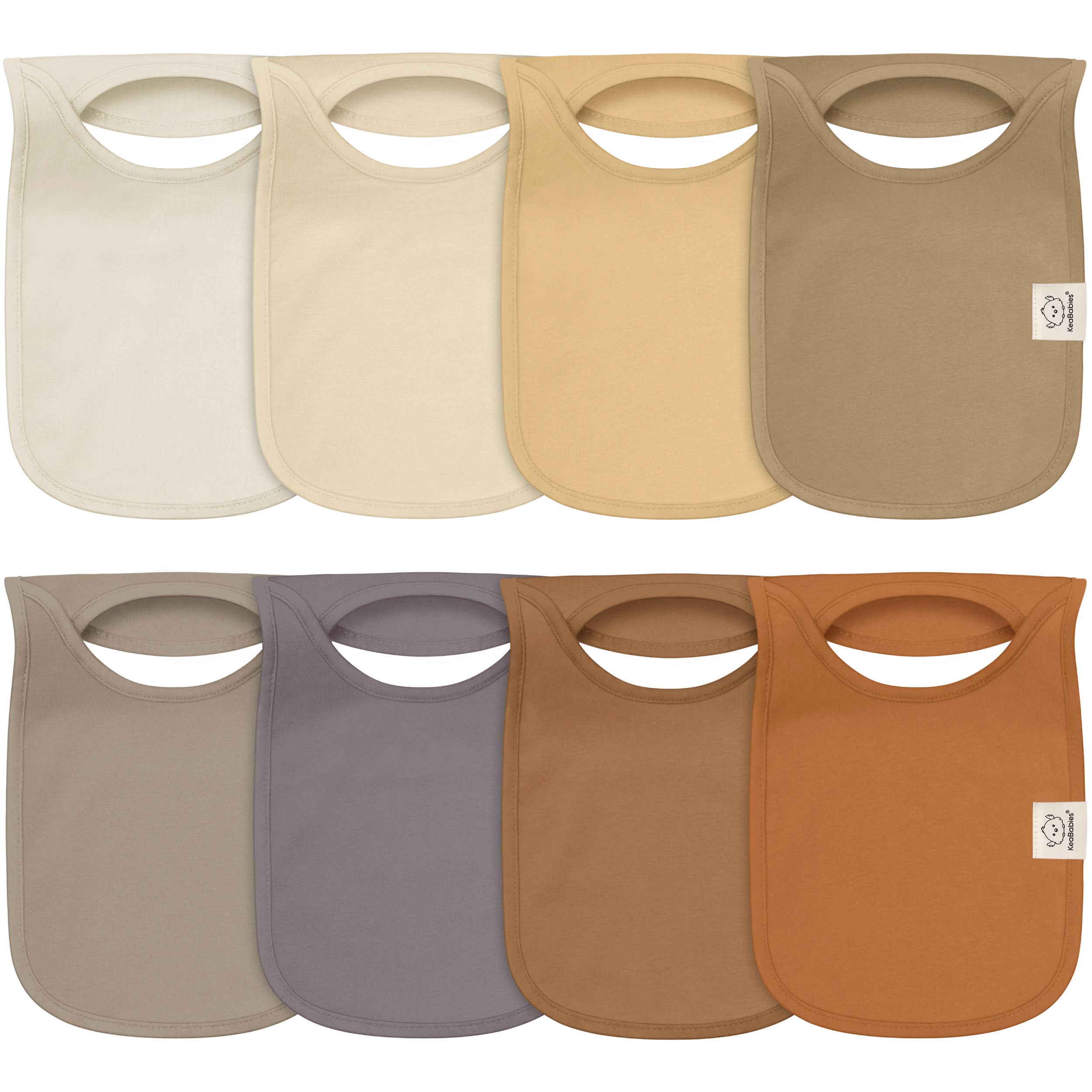NR KEABABIES 8-PACK HALLO DROOL BIBS | TERRACOTTA