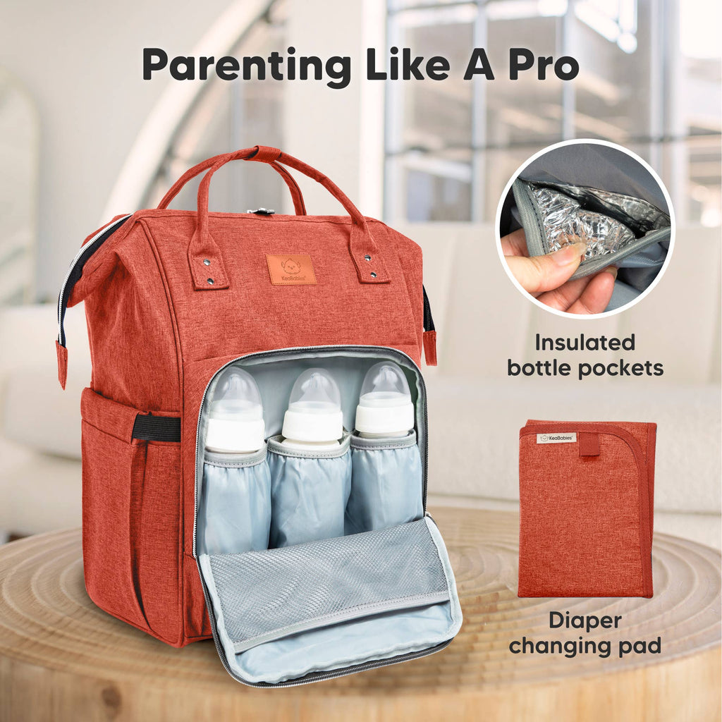 NR KEABABIES DIAPER BAG BACK PACK | RUSTIC RED