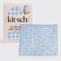 NR KITSCH XL HAIR TOWEL WRAP | GINGHAM BLUE
