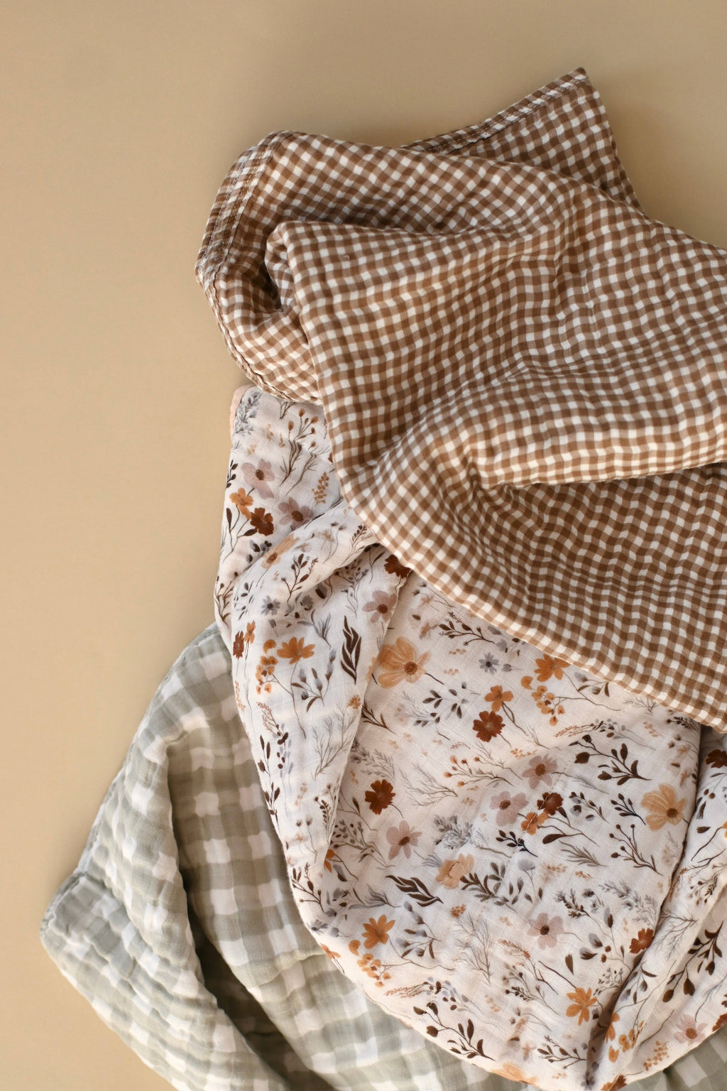 NR MINIKA MUSLIN SWADDLE | VICHY BROWN