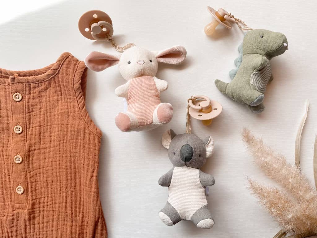 NR BITZY PAL NATURAL PACIFIER PLUSH | GOOSE