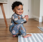 NR PIP + PHEE BAMBOO FOOTED SLEEPER | BROWN SMILEY