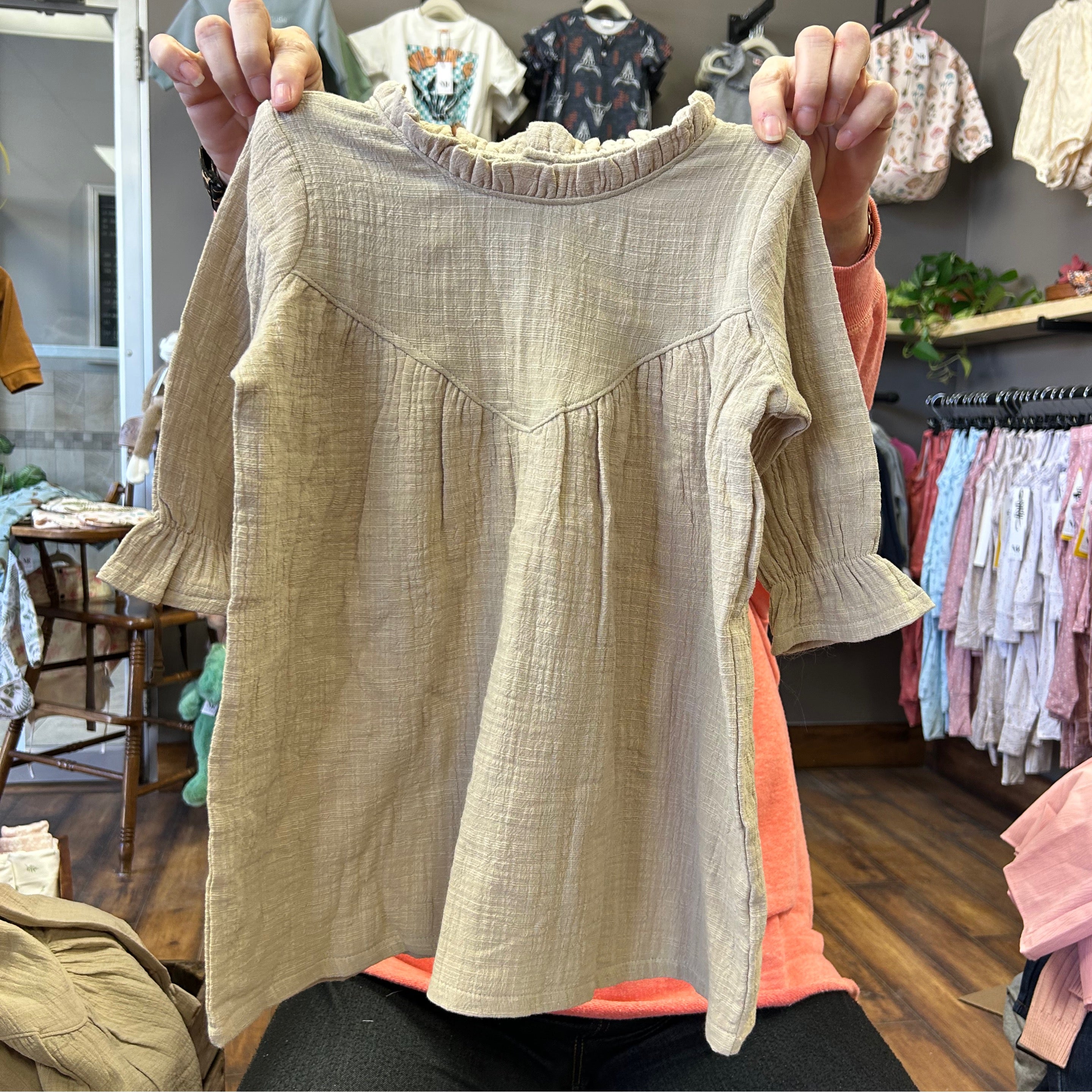 NR DRESS | BROWN LINEN