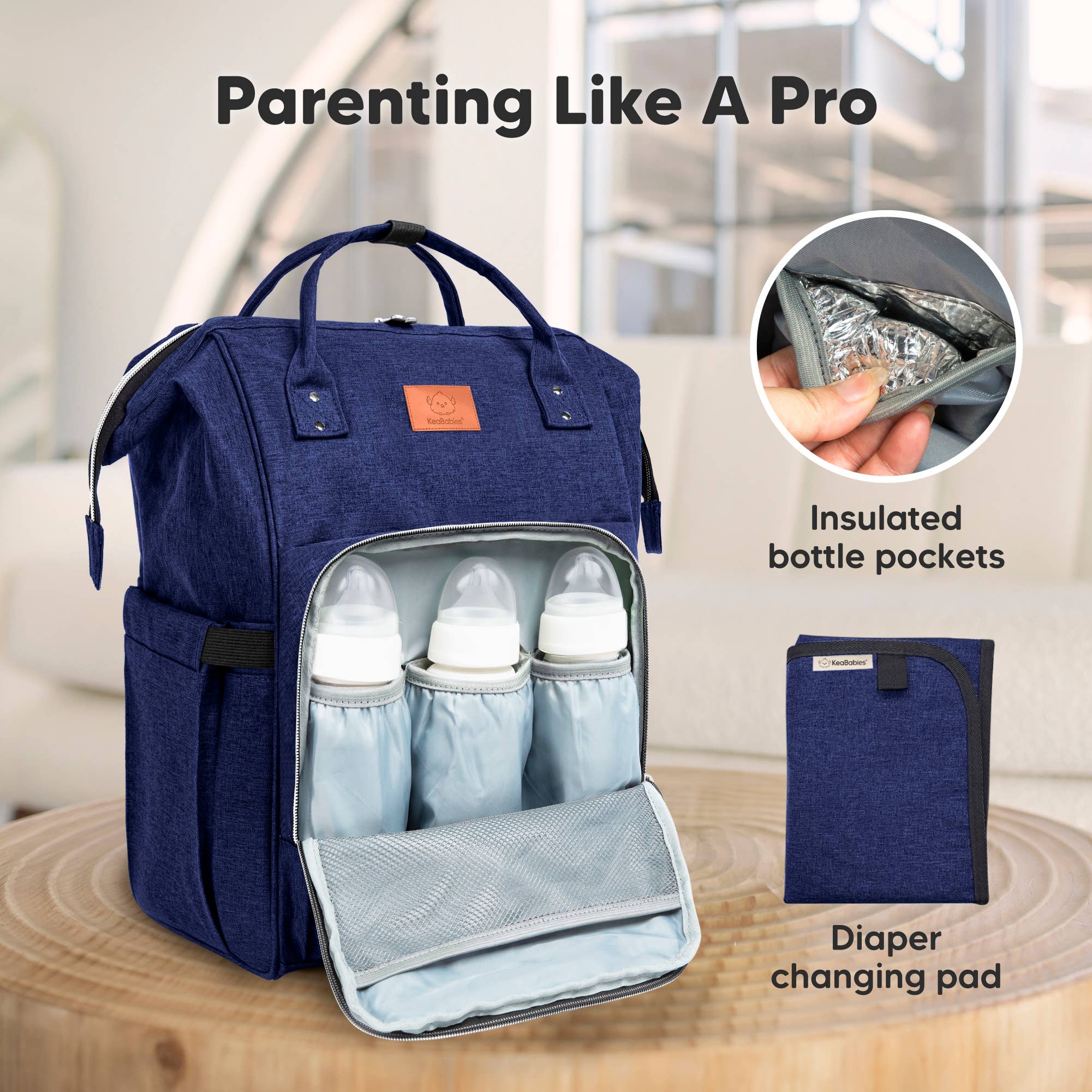 NR KEABABIES DIAPER BAG BACK PACK | MARINE BLUE