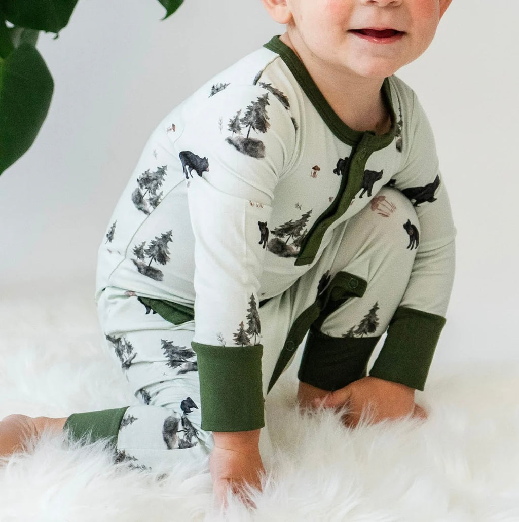 NR BELAN J | LONG SLEEVE POCKET ROMPER | BLACK BEARS