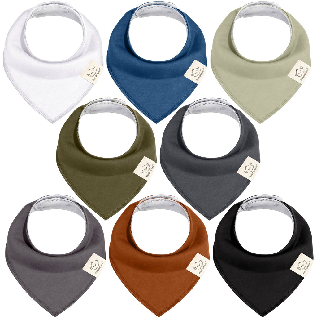 NR KEABABIES BABY BANDANA BIBS | 8-PACK | MOODY SOLIDS