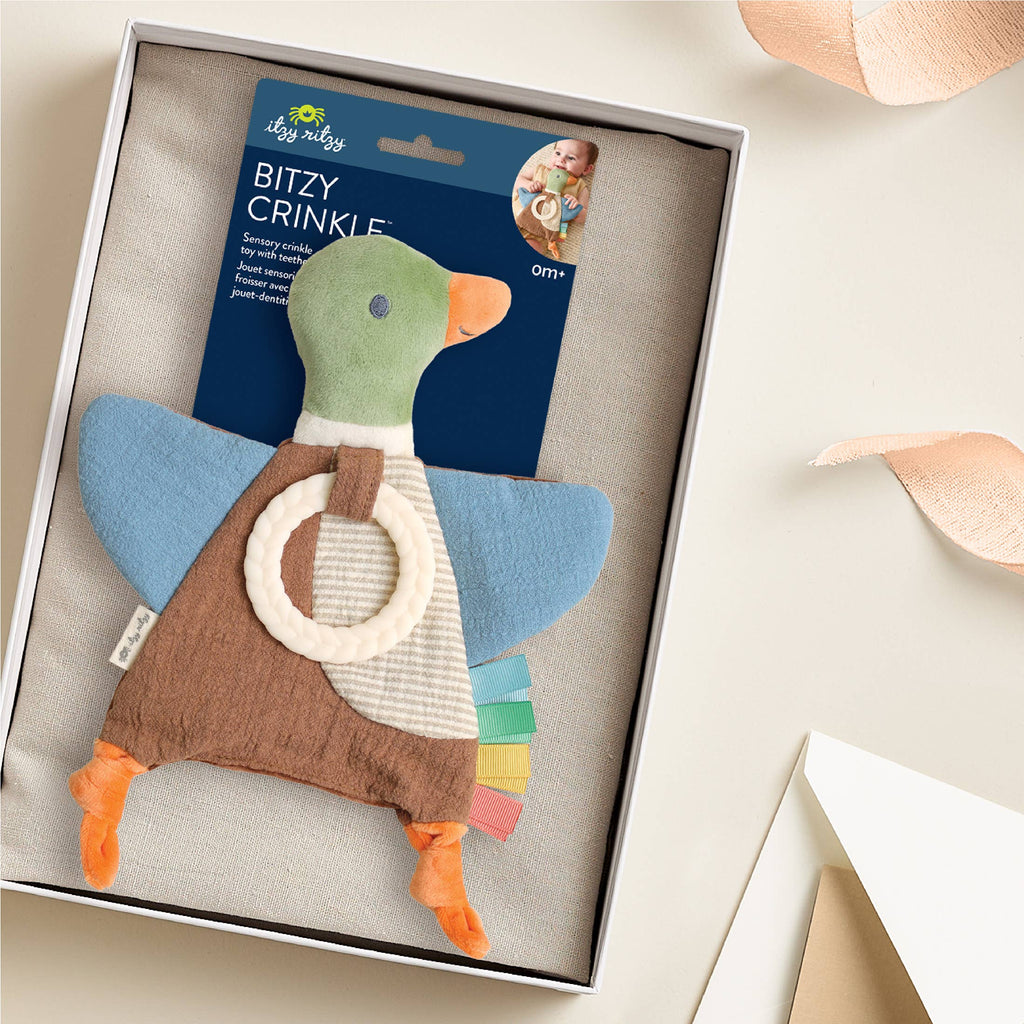 NR BITZY CRINKLE SENSORY TOY TEETHER | MALLARD