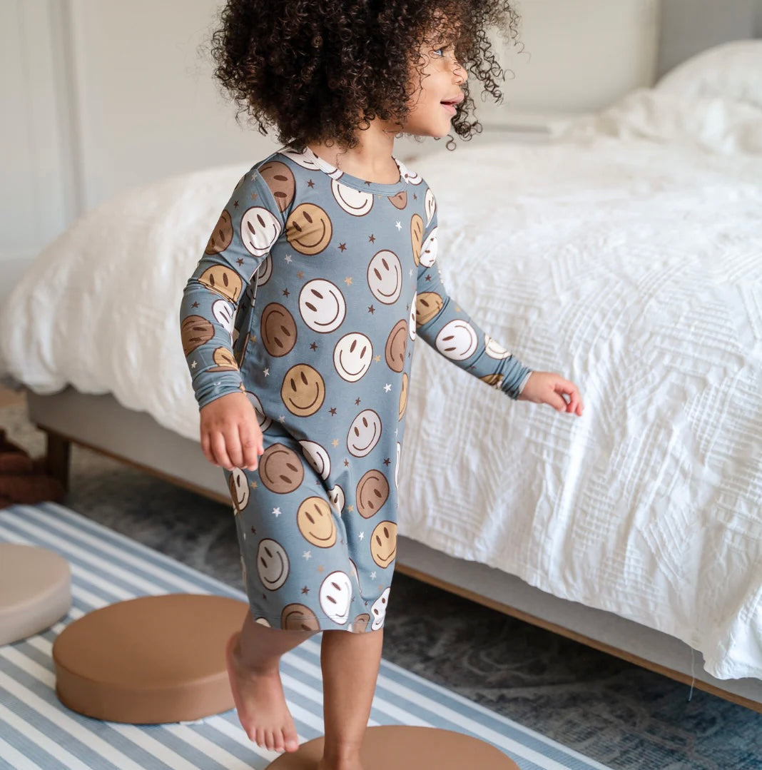 NR PIP + PHEE BAMBOO DRESS | BROWN SMILEYS LE