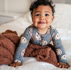 NR PIP + PHEE BAMBOO FOOTED SLEEPER | BROWN SMILEY