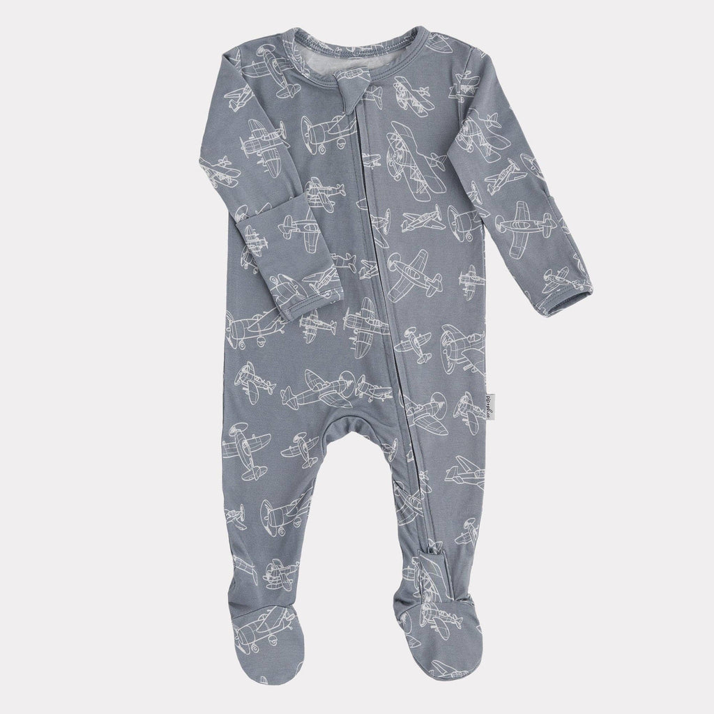 NR PIP + PHEE BAMBOO FOOTED SLEEPER | AIRPLANES | 0-3 M