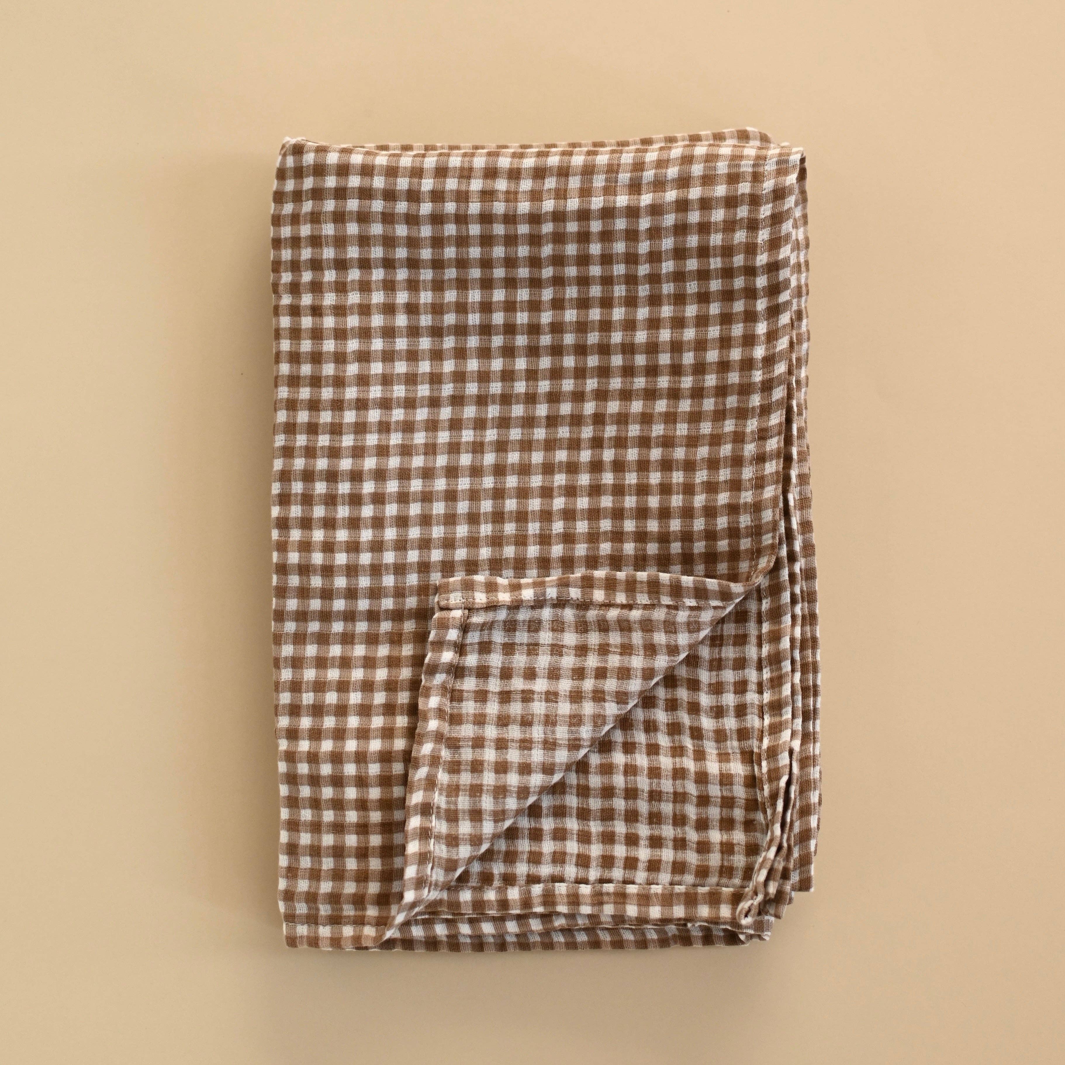 NR MINIKA MUSLIN SWADDLE | VICHY BROWN