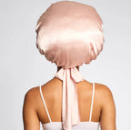 NR KITSCH ADJUSTABLE OVERSIZED SATIN BONNET | BLUSH