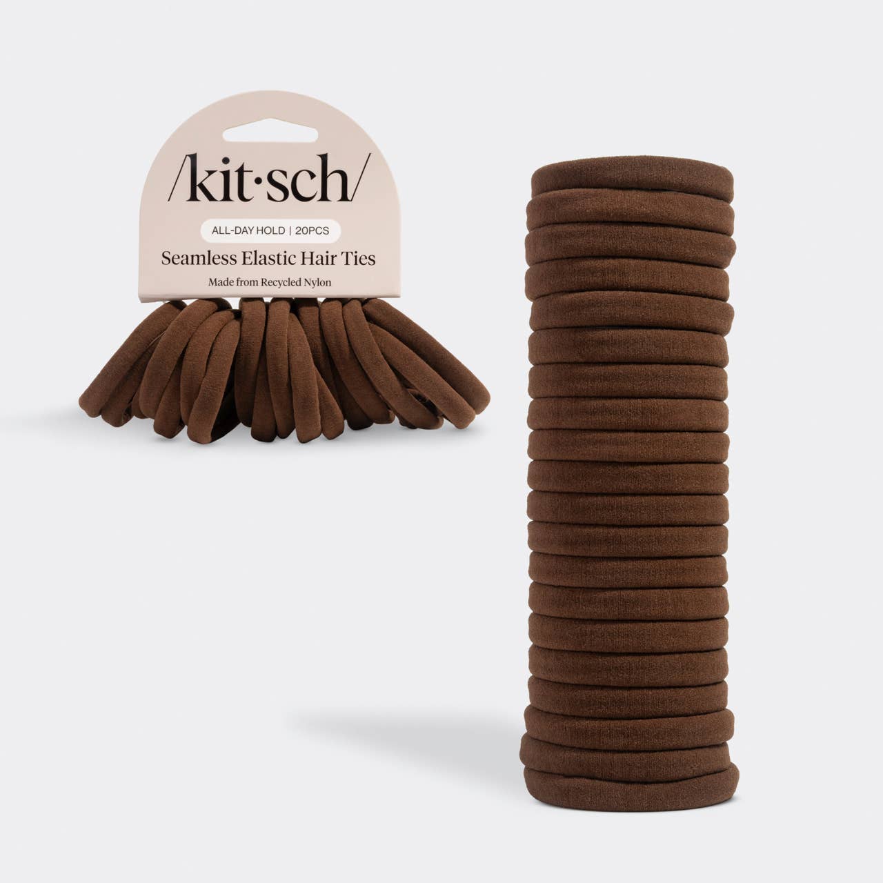 NR KITSCH NYLON ELASTICS 20pc | CHOCOLATE