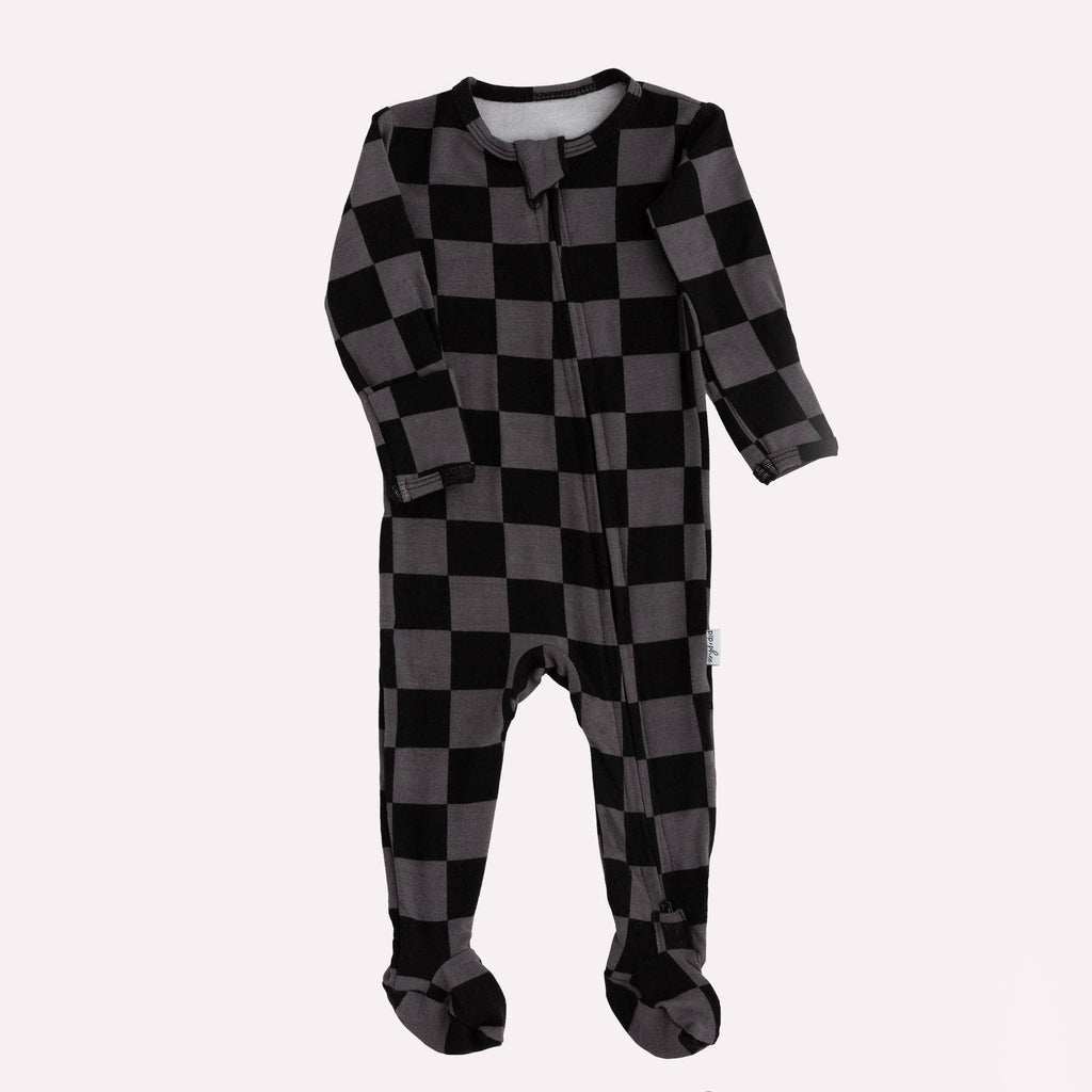 NR PIP + PHEE BAMBOO FOOTED SLEEPER | MAPLE GRID | NEWBORN