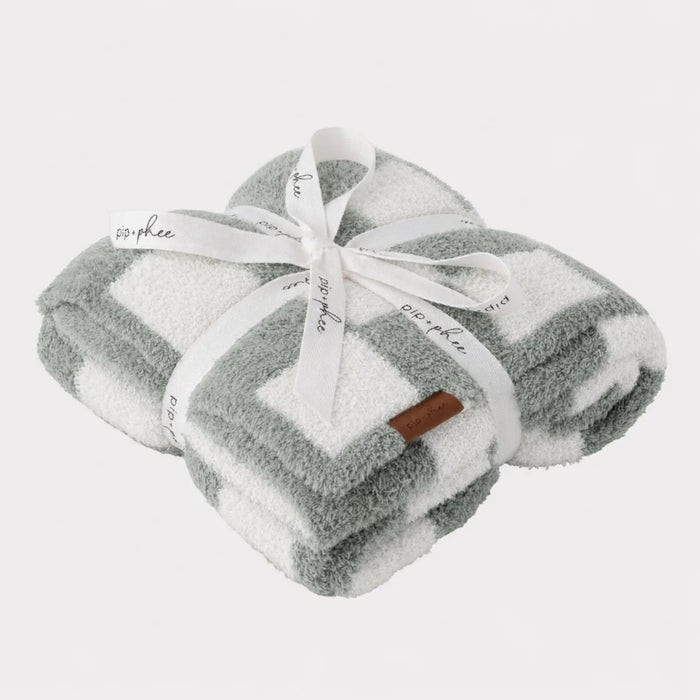 NR PIP PHEE ADULT PLUSH BLANKET | SAGE CHECK