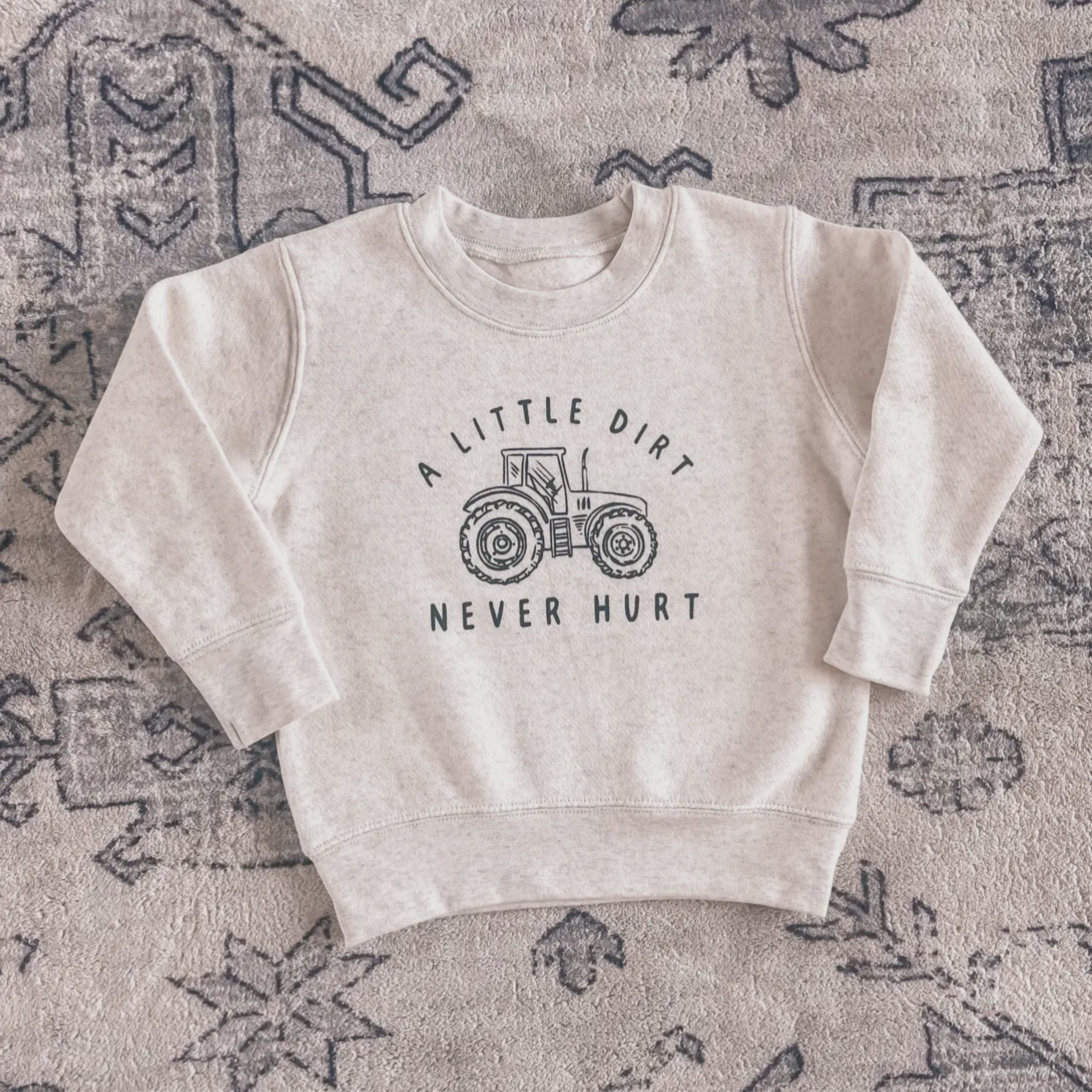 NR A LITTLE DIRT NEVER HURT CREW SWEATSHIRT | SPORT GREY