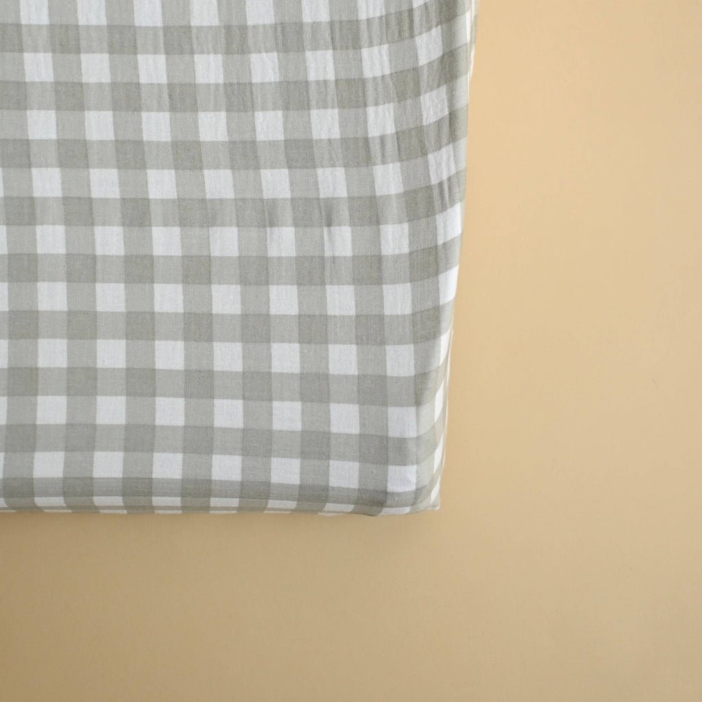 NR MINIKA CHANGING PAD COVER | SAGE GINGHAM