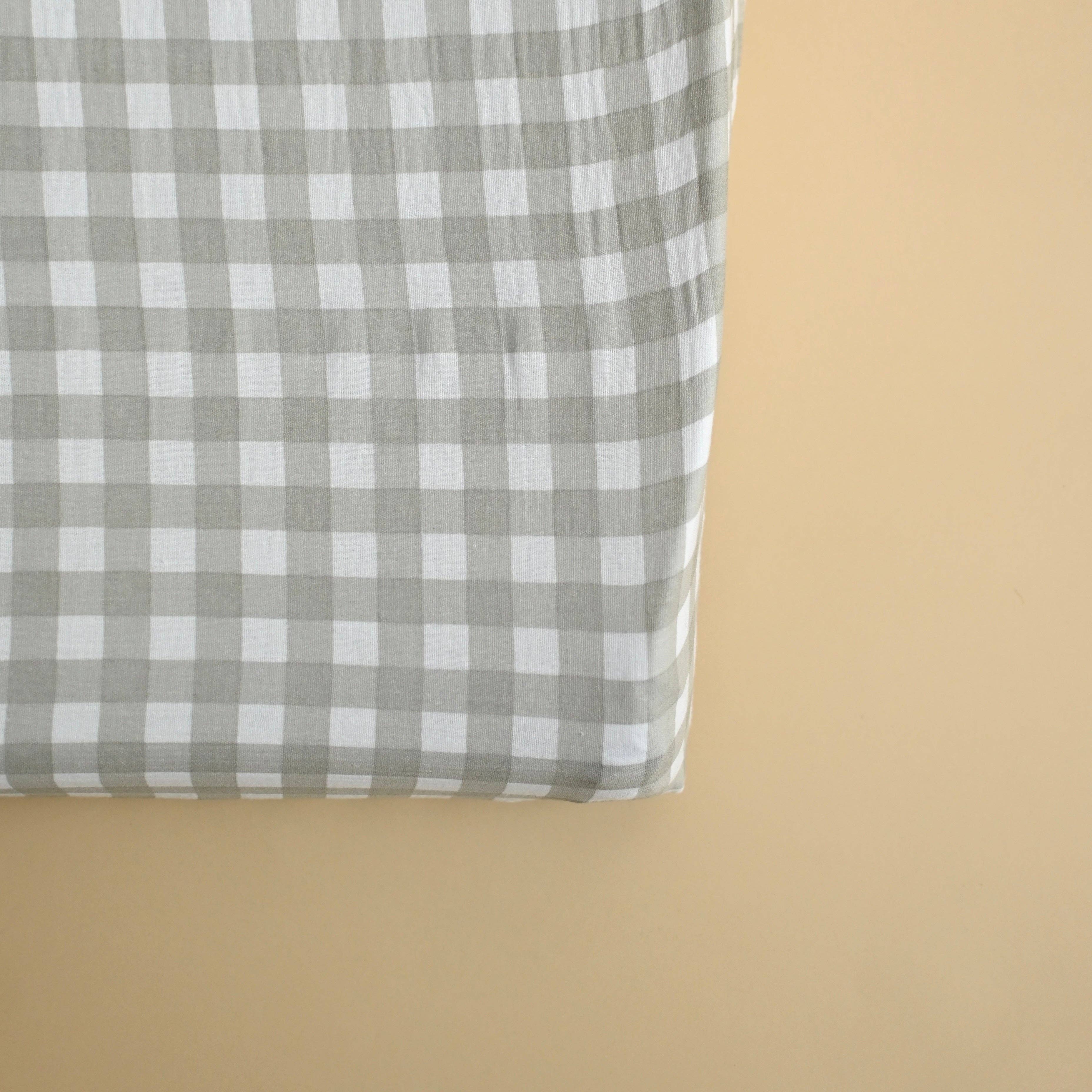 NR MINIKA CHANGING PAD COVER | SAGE GINGHAM