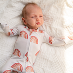 NR PIP + PHEE BAMBOO FOOTED SLEEPER | BROWN SMILEY | NEWBORN