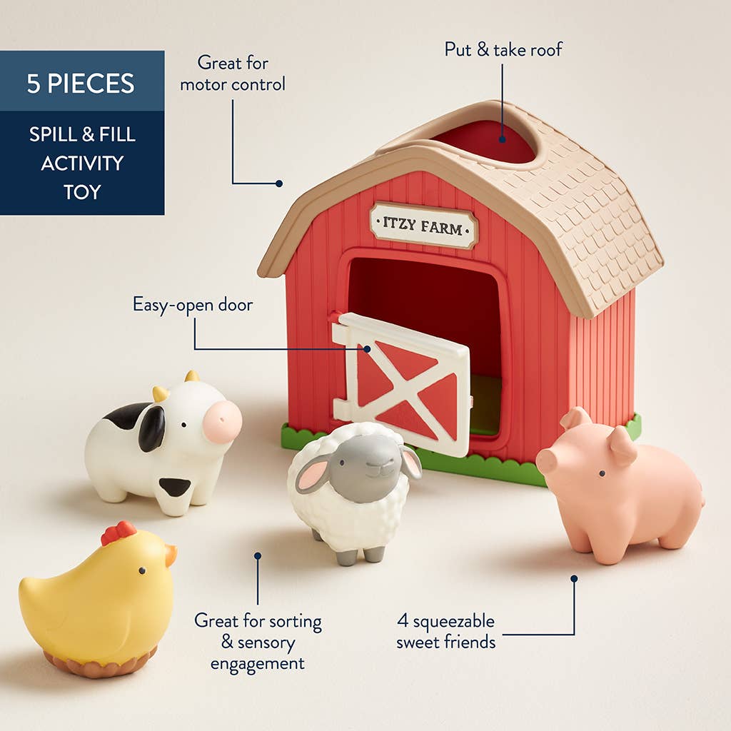 NR ITZY RITZY PLAY BARN SPILL & FILL ACTIVITY TOY