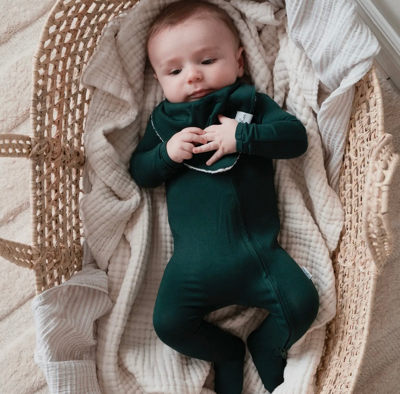 NR PIP + PHEE BAMBOO FOOTED SLEEPER | PINE | NEWBORN